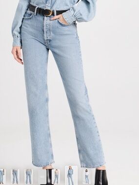 Agolde Lana Mid Rise Straight Jeans